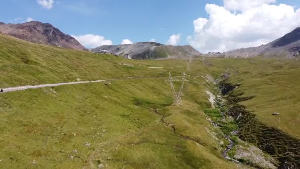 Stelvio Mountain Pass Zuid Tirol Italië Luchtdrone Zicht Beroemde Weg — Stockvideo