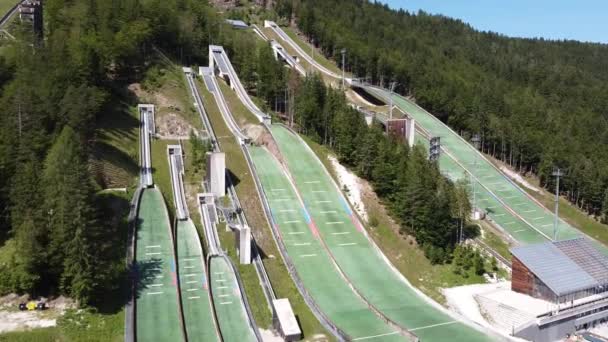 Planica Nordic Centre Planica Slovenia Aerial Drone View Ski Jumping — Vídeo de Stock