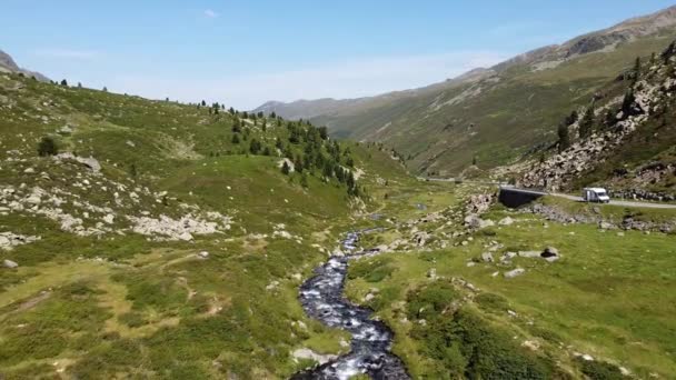 Parque Nacional Suizo Vista Aérea Del Drone Del Valle Verde — Vídeo de stock