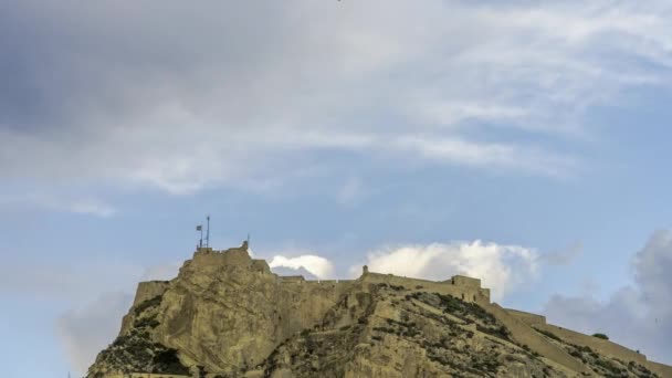 Santa Barbara Castle Alicante City Timelapse — стокове відео