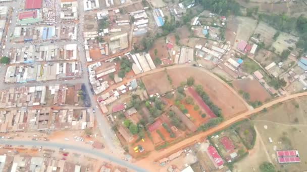 Luchtfoto Drone View Kamatira West Pokot Kapenguria Kenia Traditionele Plattelandsgemeenschap — Stockvideo