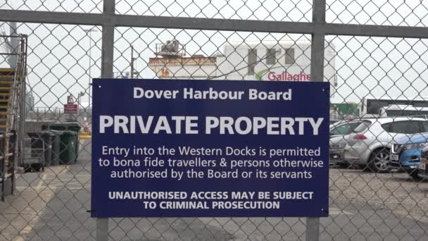 Firma Del Dover Harbour Board Nel Porto Portuale Dover Regno — Video Stock