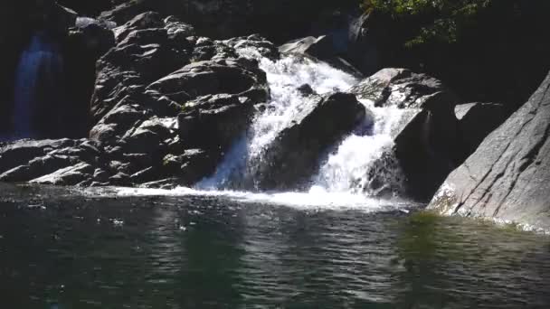 Acqua Spruzzando Giù Una Bella Cascata Vancouver Island Columbia Britannica — Video Stock