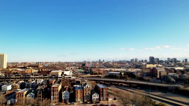 City Neighborhood Next Expressway Aerial Timelapse — Vídeos de Stock