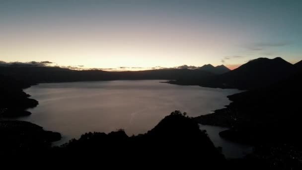 Sunrise Aerial Indian Nose Lake Atitlan Guatemala — Wideo stockowe