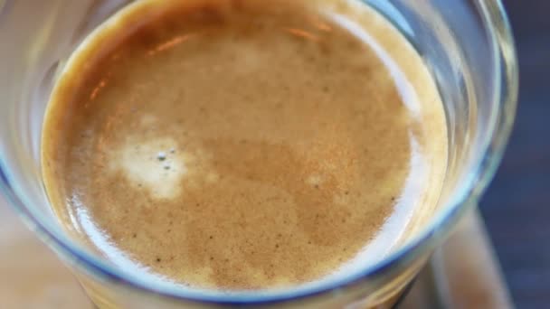 Close Filmaufnahmen Von Kaffee Crema — Stockvideo