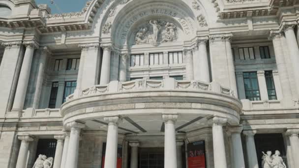 Architecture Bellas Artes Palace Mexico City Tilt Shot — стоковое видео