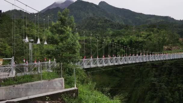 Tourist Destination Girpasang Suspension Bridge Which Has Means Crossing Namely — Stockvideo