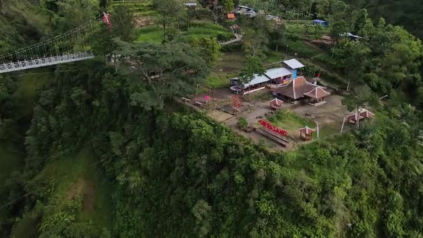 Tourist Destination Girpasang Suspension Bridge Which Has Means Crossing Namely — Stock Video