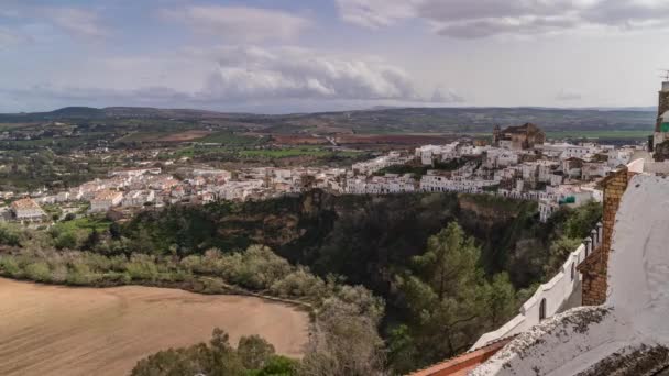 Beautiful Timelapse Typical White House Spanish Village Countryside — Stock videók