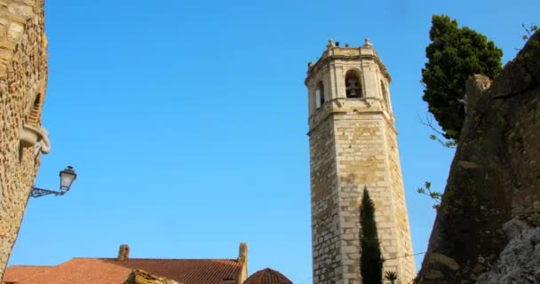 Cervera Del Maestre Baix Maestrat Valencian Community Spain 美丽的教堂钟塔传统的和典型的西班牙村庄 美丽的中世纪建筑 — 图库视频影像