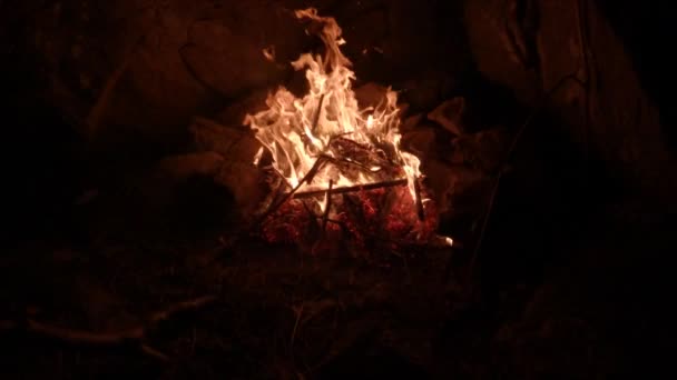 山での火災の超スローモーション — ストック動画