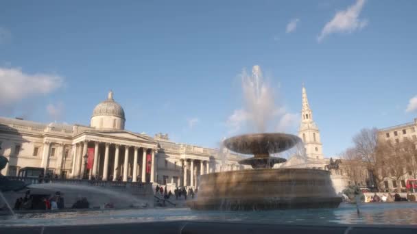 Bienvenido Londres Trafalgar Square Encuentra Centro Londres Justo Lado National — Vídeo de stock
