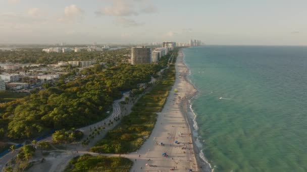 Avance Aérienne Dessus Miami Beach Floride — Video