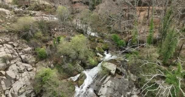 Magnífica Vista Una Cascada Valle Del Jerte España — Vídeos de Stock