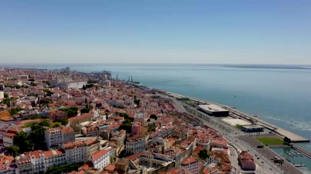 Flying Coast Lisbon Portugal — Stock Video