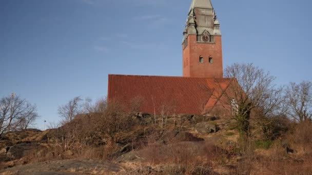 Mastugget Εκκλησία Είναι Ένα Από Σύμβολα Του Γκέτεμποργκ Σουηδία — Αρχείο Βίντεο