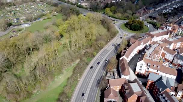 Aerial View Rheims Way Canterbury Cars Roundabout — Stock Video