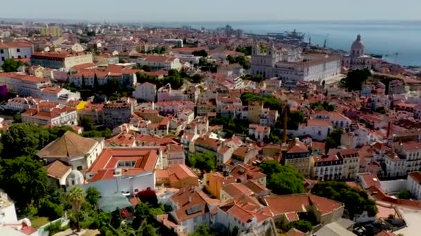 Lisbon Flythrough Rotating Downtown — Stock video