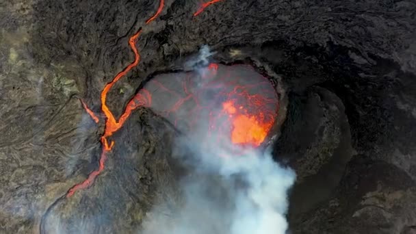 Вид Згори Вулкану Ісландії — стокове відео