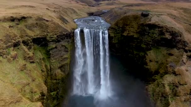 Skogafoss Giram Torno Cachoeira Islândia — Vídeo de Stock