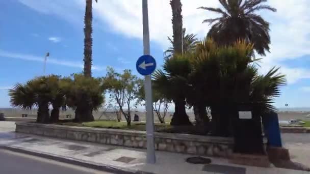 Driving Coastal Road Andalusia Spain Beautiful Beach Right Side Man — Video Stock