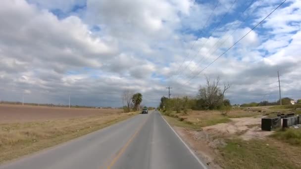 Pov While Driving Two Lane Road Rural Texas Rio Grand — ストック動画
