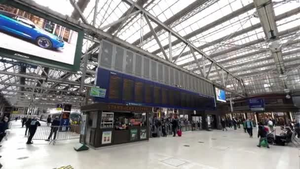 Glasgow Central Een Van Twee Belangrijkste Spoorwegterminals Glasgow Schotland Het — Stockvideo