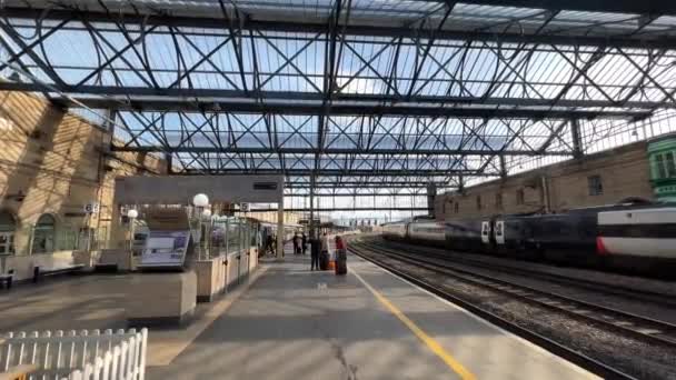 Dworzec Carlisle Lub Cytadela Carlisle Stacja Kolejowa Klasy Obsługująca Miasto — Wideo stockowe