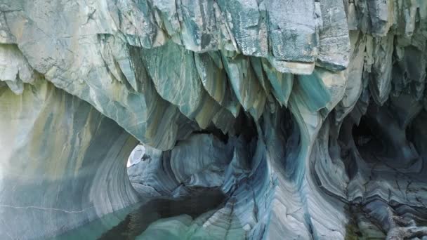 Close View Marble Caves General Carera Lake Puerto Rio Tranquilo — 비디오