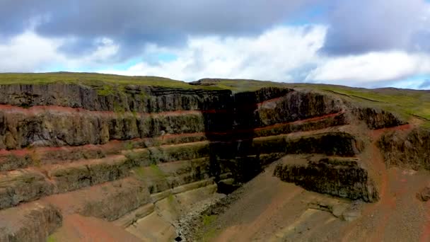 Push Shot Waterfall Iceland — Stock Video