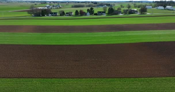 Rural Farmland Fields Spring Planting Season Lancaster County Pennsylvania Usa — 비디오