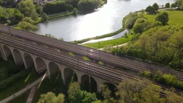 German Lake Park Aerial View — Vídeo de stock