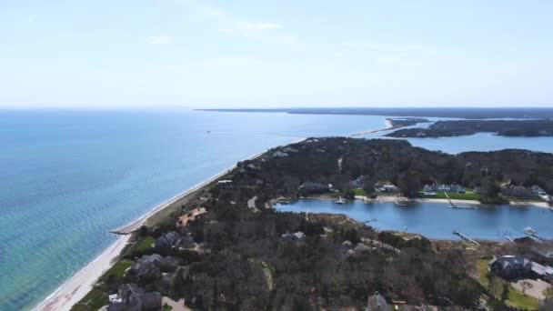 Luxury Living District Atlantic Ocean High Altitude Aerial View — Vídeo de stock