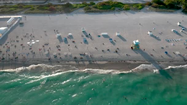Вид Воздуха Южный Пляж Закате — стоковое видео