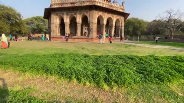 Isa Khan Mezar Koruması Humayun Mezar Kompleksi Yeni Delhi Isa — Stok video