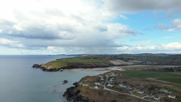 Kleine Baai Warren Zandstrand Buurt Van Rosscarbery Ierland Met Dramatische — Stockvideo