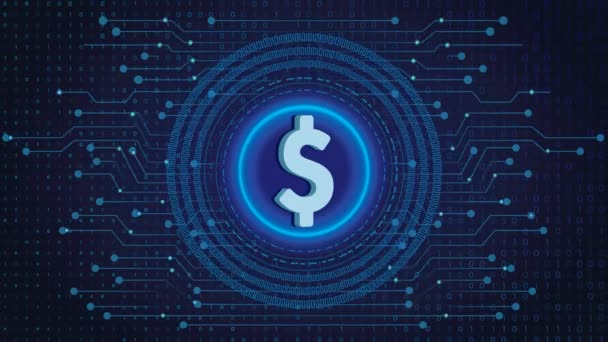 Usd Coin Crypto Blockchain Crypto Currency Digital Encryption Digital Money — Stock Video