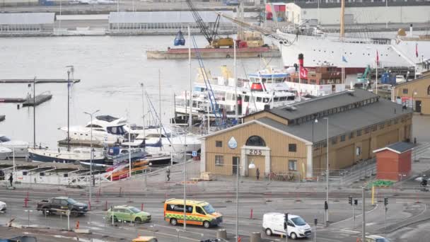 Cargo Handling Operations Lilla Bommen Dock Gothenburg Sweden — Vídeos de Stock