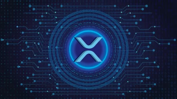 Xrp Crypto Blockchain Κρυπτογράφησης Νόμισμα Ψηφιακή Κρυπτογράφηση Ψηφιακή Ανταλλαγή Χρημάτων — Αρχείο Βίντεο