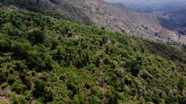 Aerial Drone View West Pokot Chapalleria Mountains Kenya — стоковое видео