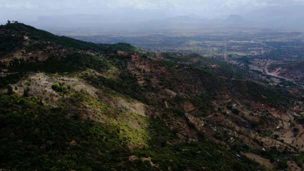 Aerial Drone View West Pokot Chapalleria Mountains Kenya — стокове відео