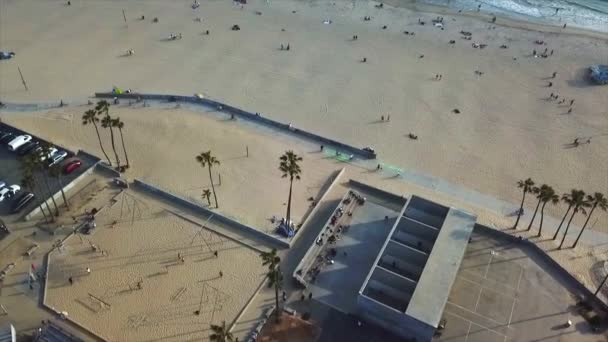 Venise Plage Californie Drone Tir Aller Avant Panoramique Sur Front — Video