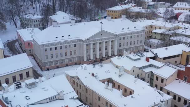 Дрони Тартуського Університету Взимку — стокове відео