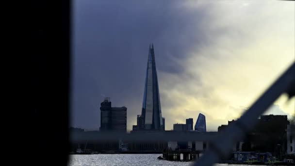 Evening View Shard Thames Mayflower London Britania Raya — Stok Video