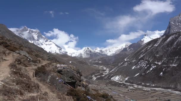 Una Hermosa Vista Las Montañas Del Himalaya Región Del Everest — Vídeos de Stock