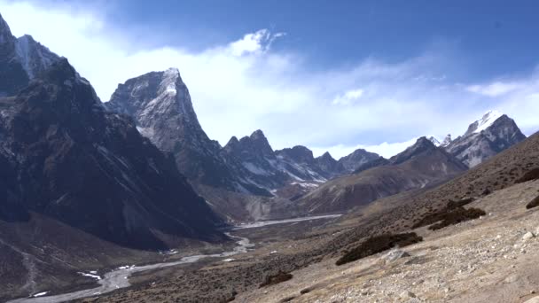 Uma Bela Vista Das Montanhas Himalaia Vale Khumbu — Vídeo de Stock