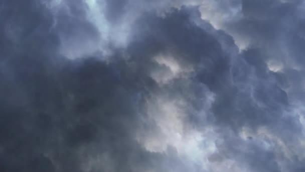 Thunderstorm Storm Sky Covered Dark Clouds — Stockvideo