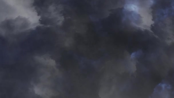 Trovoada Nuvens Tempestuosas Trovões Relâmpagos — Vídeo de Stock