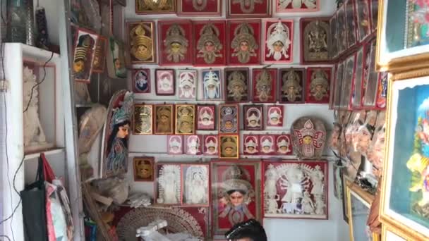 Shop Calcutta Selling Decorated Idols Hindu Goddess Durga Calcutta West — Vídeo de stock